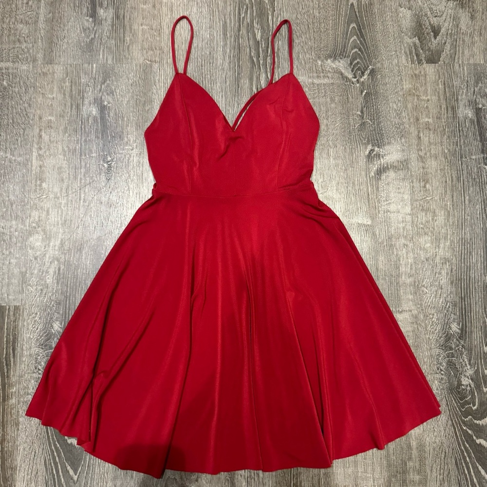 Red mini skater dress! Perfect for homecoming or other dressy events